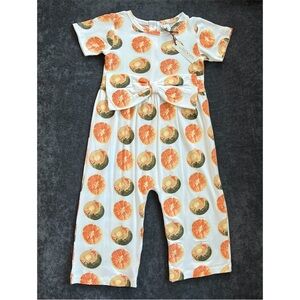 NWT Kate Quinn Short Sleeve Woods Bow Jumpsuit Size 18-24 Months